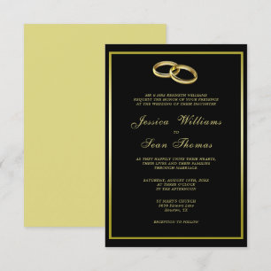 Invitation Mariage de bandes Mariage or sophistiqué
