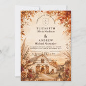 Invitation Mariage de barn rustique d'automne (Devant)