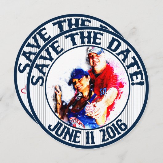 Invitation Mariage de base-ball Sauvegarde-la-date-HOWARD, Op (Devant / Derrière)