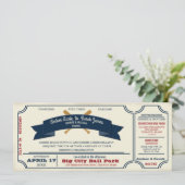 Invitation Mariage de baseball vintage (Debout devant)