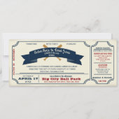 Invitation Mariage de baseball vintage (Devant)