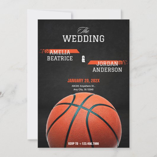 Invitation Mariage de basket-ball (Devant)