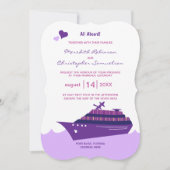 Invitation Mariage de bateau de croisière pourpre (Devant)