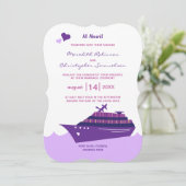 Invitation Mariage de bateau de croisière pourpre (Debout devant)