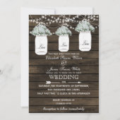 Invitation Mariage de bébé Barnwood en maçonnerie de souffle  (Devant)