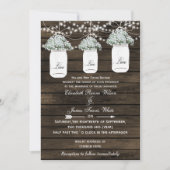 Invitation Mariage de bébé Barnwood en maçonnerie de souffle  (Devant)