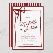 Invitation Mariage de béquille à ruban à main (Devant / Derrière)