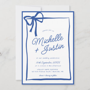 Invitation Mariage de béquille à ruban à main