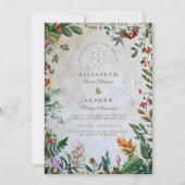 Invitation Mariage de Berry Botanique Coloré (Devant)