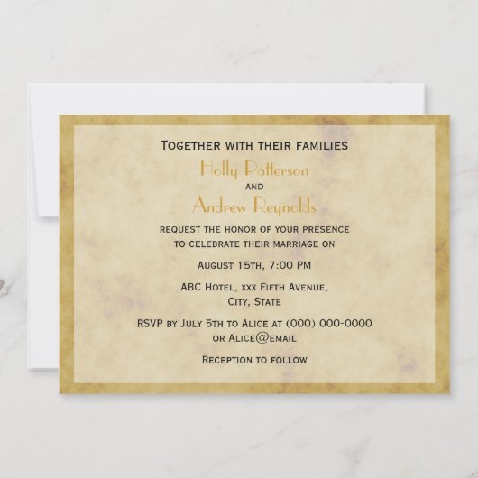 Invitation Mariage de BG H en fer à cheval rustique (Dos)