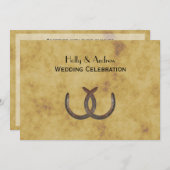 Invitation Mariage de BG H en fer à cheval rustique (Devant / Derrière)