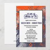 Invitation Mariage de bicyclette moderne rétro Artistique Tan (Devant / Derrière)