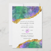 Invitation Mariage de bijou d'agate cristallin (Devant)