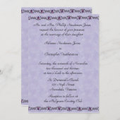 Invitation Mariage de bijoux d'eau et de violet (Devant / Derrière)