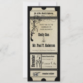 Invitation Mariage de billet Black Old Hollywood (Devant)