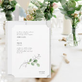 Invitation Mariage de billet blanc moderne pour le feuillage 