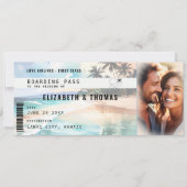 Invitation Mariage de billet d'avion de destination Tropical  (Devant)