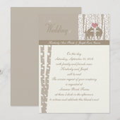 Invitation Mariage de Birch Woodland (Devant / Derrière)