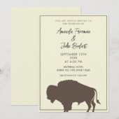 Invitation Mariage de bison de bison de bison de bison de cou (Devant / Derrière)