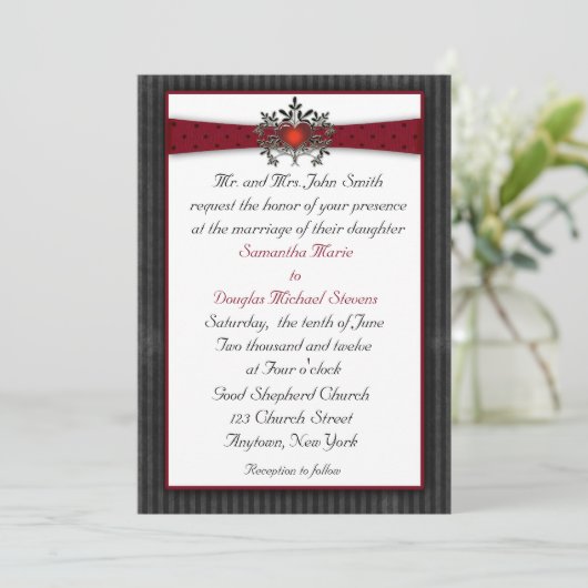 Invitation Mariage de Black Maroon (Debout devant)