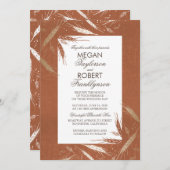 Invitation Mariage de blé d'automne Gold et Orange Rustique (Devant / Derrière)