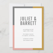 Invitation Mariage de bloc de couleur minimal (Devant)