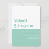 Invitation Mariage de bloc de couleur vertical de la int (Devant)