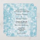 Invitation Mariage de Blue Winter Bokeh (Devant / Derrière)