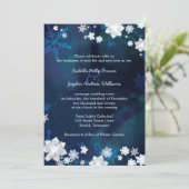 Invitation Mariage de Bohême d'hiver bleu de la Marine (Debout devant)
