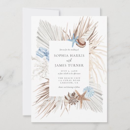 Invitation Mariage de Boho Beach (Devant)