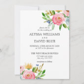 Invitation Mariage de Boho des fleurs romantiques (Devant)