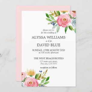 Invitation Mariage de Boho des fleurs romantiques