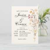 Invitation Mariage de boho Fleur sauvage coloré (Debout devant)
