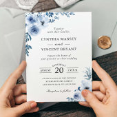 Invitation Mariage de Boho Floral Bohème bleu Dusty