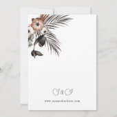 Invitation Mariage de Boho Floral Noir & Naturel (Dos)