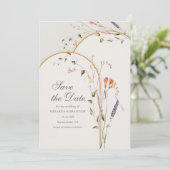 Invitation Mariage de Boho Floral Whimsical Moderne Enregistr (Debout devant)