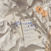 Invitation Mariage de Boho moderne bleu Whimsical français ré