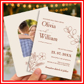 Invitation Mariage de Boho Orange Brûlé