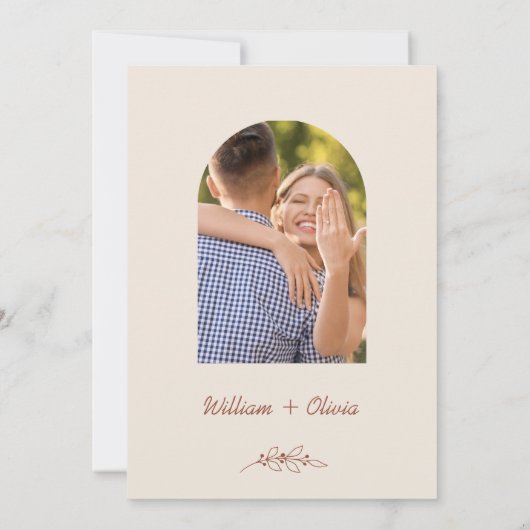 Invitation Mariage de Boho Orange Brûlé (Dos)