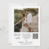Invitation Mariage de Boho vert Dusty moderne Photo QR Code R (Dos)