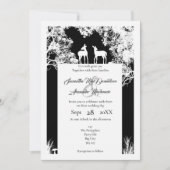 Invitation mariage de bois coupé en faux papier noir (Devant)