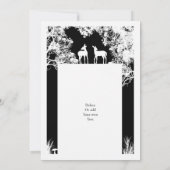 Invitation mariage de bois coupé en faux papier noir (Dos)