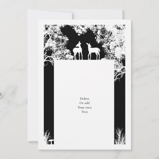 Invitation mariage de bois coupé en faux papier noir (Dos)