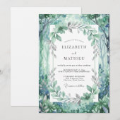 Invitation Mariage de bois de eucalyptus au feuillage sarcell (Devant / Derrière)