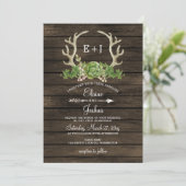 Invitation Mariage de bois de grange rustique Succulent Antle (Debout devant)