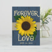 Invitation Mariage de bois et de tournesol (Debout devant)