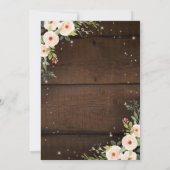 Invitation Mariage de bois rustique et fleuri (Dos)