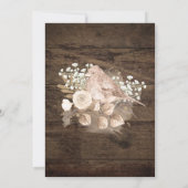 Invitation Mariage de bois rustique Floral (Dos)