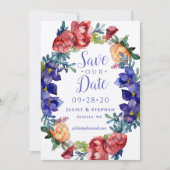 Invitation Mariage de bonheur aquarelle Sauvez notre date (Devant)