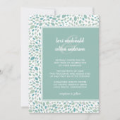 Invitation Mariage de bord de mer Abstrait floral chic vert (Devant)